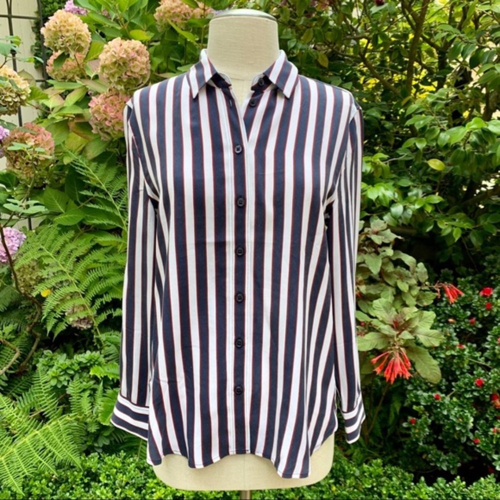 NWOT Equipment Silk Striped Button Down Shirt Sz S